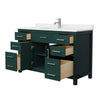 Custom image for Green with Brushed Nickel Trim / Carrara Cultured Marble / No Mirror