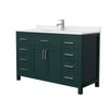 Custom image for Green with Brushed Nickel Trim / Carrara Cultured Marble / No Mirror
