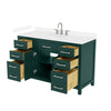 Custom image for Green with Brushed Nickel Trim / Carrara Cultured Marble / No Mirror