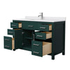 Custom image for Green with Brushed Nickel Trim / White Cultured Marble / No Mirror