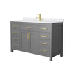 Custom image for Dark Gray with Brushed Gold Trim / White Cultured Marble / No Mirror