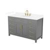 Custom image for Dark Gray with Brushed Gold Trim / White Cultured Marble / No Mirror