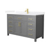 Custom image for Dark Gray with Brushed Gold Trim / White Quartz / No Mirror