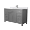 Custom image for Dark Gray with Brushed Nickel Trim / White Cultured Marble / No Mirror