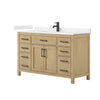 Custom image for Whitewashed Oak with Matte Black Trim / Carrara Cultured Marble / No Mirror