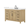 Custom image for Whitewashed Oak with Matte Black Trim / Carrara Cultured Marble / No Mirror