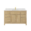 Custom image for Whitewashed Oak with Brushed Gold Trim / Carrara Cultured Marble / No Mirror