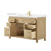 Custom image for Whitewashed Oak with Brushed Gold Trim / Carrara Cultured Marble / No Mirror