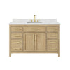 Custom image for Whitewashed Oak with Brushed Gold Trim / Carrara Cultured Marble / No Mirror