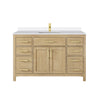 Custom image for Whitewashed Oak with Brushed Gold Trim / White Quartz / No Mirror