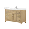 Custom image for Whitewashed Oak with Brushed Nickel Trim / Carrara Cultured Marble / No Mirror