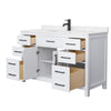 Custom image for White with Matte Black Trim / Carrara Cultured Marble / No Mirror