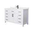 Custom image for White with Matte Black Trim / Carrara Cultured Marble / No Mirror