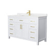 Custom image for White with Brushed Gold Trim / Carrara Cultured Marble / No Mirror