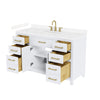 Custom image for White with Brushed Gold Trim / Carrara Cultured Marble / No Mirror