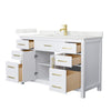 Custom image for White with Brushed Gold Trim / Giotto Quartz / No Mirror