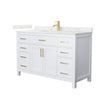 Custom image for White with Brushed Gold Trim / Giotto Quartz / No Mirror