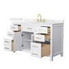 Custom image for White with Brushed Gold Trim / Giotto Quartz / No Mirror