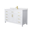 Custom image for White with Brushed Gold Trim / White Cultured Marble / No Mirror