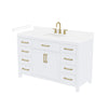 Custom image for White with Brushed Gold Trim / White Cultured Marble / No Mirror