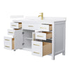 Custom image for White with Brushed Gold Trim / White Quartz / No Mirror