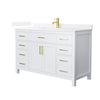 Custom image for White with Brushed Gold Trim / White Quartz / No Mirror