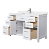 Custom image for White with Brushed Nickel Trim / Carrara Cultured Marble / No Mirror