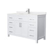 Custom image for White with Brushed Nickel Trim / Carrara Cultured Marble / No Mirror