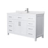 Custom image for White with Brushed Nickel Trim / White Cultured Marble / No Mirror