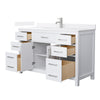Custom image for White with Brushed Nickel Trim / White Quartz / No Mirror