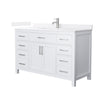 Custom image for White with Brushed Nickel Trim / White Quartz / No Mirror