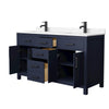 Custom image for Dark Blue with Matte Black Trim / Carrara Cultured Marble / No Mirror