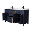 Custom image for Dark Blue with Matte Black Trim / White Cultured Marble / No Mirror