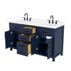 Custom image for Dark Blue with Matte Black Trim / White Cultured Marble / No Mirror
