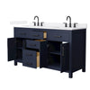 Custom image for Dark Blue with Matte Black Trim / White Quartz / No Mirror