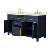 Custom image for Dark Blue with Brushed Gold Trim / Giotto Quartz / No Mirror