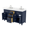 Custom image for Dark Blue with Brushed Nickel Trim / Carrara Cultured Marble / No Mirror
