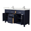 Custom image for Dark Blue with Brushed Nickel Trim / Giotto Quartz / No Mirror
