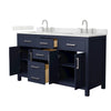 Custom image for Dark Blue with Brushed Nickel Trim / Giotto Quartz / No Mirror