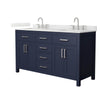 Custom image for Dark Blue with Brushed Nickel Trim / Giotto Quartz / No Mirror