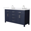 Custom image for Dark Blue with Brushed Nickel Trim / White Quartz / No Mirror