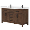 Custom image for Dark Walnut with Matte Black Trim / Carrara Cultured Marble / No Mirror