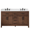 Custom image for Dark Walnut with Matte Black Trim / Carrara Cultured Marble / No Mirror