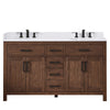 Custom image for Dark Walnut with Matte Black Trim / White Cultured Marble / No Mirror