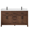 Custom image for Dark Walnut with Matte Black Trim / White Quartz / No Mirror