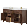 Custom image for Dark Walnut with Brushed Gold Trim / Giotto Quartz / No Mirror