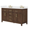 Custom image for Dark Walnut with Brushed Gold Trim / Giotto Quartz / No Mirror