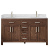 Custom image for Dark Walnut with Brushed Nickel Trim / Carrara Cultured Marble / No Mirror