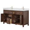 Custom image for Dark Walnut with Brushed Nickel Trim / Carrara Cultured Marble / No Mirror