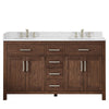 Custom image for Dark Walnut with Brushed Nickel Trim / Carrara Cultured Marble / No Mirror